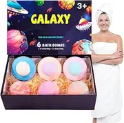 Bath Balls,Salt Ball Galaxy Theme Organic - Relaxing Bathbombs, Bubble Bath Shower Salts, Moisturizing Fizzy Shower Balls for Fun Bath Time