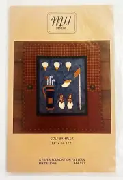 Golf Sampler Quilt Pattern Paper foundation Pattern MNH Designs 13 x 14 1/2