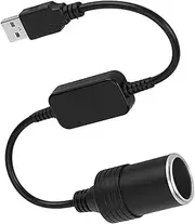 Victool 5V to 12V Car Cigarette Lighter Socket Adapter, USB Port Lighter Socket Male to Female Socket Converter for Driving Recorder Electronic Dog Car