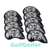 9pcs/set King Skull Golf Iron Club Head Covers Fit RH 4,5,6,7,8,9,P,S,A