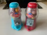 Mini Double Bubble Gumball Dispenser Bubblegum Plastic America’s Orginal x2 Pcs