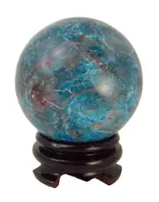 BUTW Blue Apatite Russian Free Form 88mm healing sphere with stand 1217R abe
