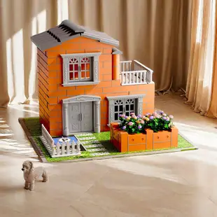 ✨現貨✨ 豪華 泥瓦匠造房子 砌牆 兒童玩具 禮物 仿真建築師 手工diy 拼裝 磚塊屋 房屋模型 diy 模型屋 模型