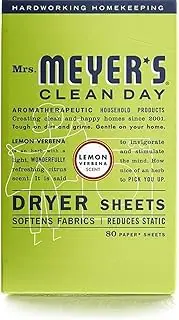 Mrs. Meyer's Clean Day Dryer Sheets, 80 Count (Lemon Verbena, Pack - 1)