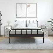Grey Sonoma Nightstand Set - Bedside Cabinets with Storage, Durable Engineered Wood, Bedroom Furniture Tables, Living Room Wooden Table Set 30x60x60cm