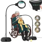 10X 30X Large Floor Magnifying Glass with Light and Stand 36 LED Flexible Goo...