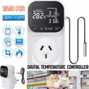 Digital Temperature Controller Electric Thermostat 240V 10A Sensor Socket Timer