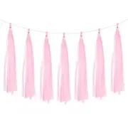 20Pcs Tassel Paper Garland Banner Decorations Pink