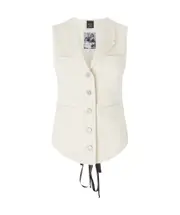 Pinko X Patrick McDowell Slim-Fitting Denim Waistcoat S,XS,L,M white
