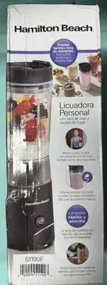 New Hamilton Beach Personal Blender with Leak-Proof Travel Lid, 14 oz Black