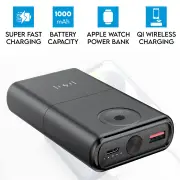 Maxxlee 10000mAh Super Fast Charging Qi Wireless Wired Apple Watch Portable Battery Charger Power Bank