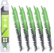 WORKPRO 5-Piece Reciprocating Saw Blades Set | Sabre Saw Blades for Cutting Bran
