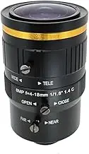 HD 4K 8 Megapixel C-Mount Varifocal CCTV Lens 4-18mm Aperture F1.4 Format 1/1.8 for Surveillance Security Cameras
