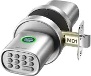Fingerprint Door Lock with Keypad Biometric Door Knob Auto-Lock Interior Door
