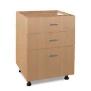 Flatpax Utility 600mm Woodgrain 3 Drawer Floor Cupboard