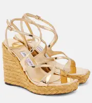 [Jimmy Choo] Jimmy Choo Ayla 110 metallic leather sandals AU 5 gold