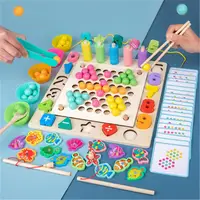 在飛比找蝦皮商城精選優惠-🌈木製兒童消消樂13合一 數字遊戲 顏色分類杯對數板玩具磁性