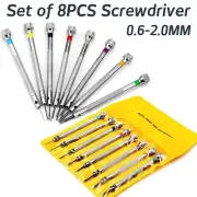 Set of 8pcs Flat Blades Metal Screwdrivers Watchmaker Repair Tools Screwdriver