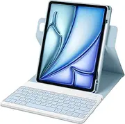 Bettdow For iPad Air 13 Inch M3 2025 / M2 2024 Keyboard Case, Portrait/Landscape Use, QWERTZ Layout Removable Keyboard with Case for iPad Pro 12.9 Inch 3rd/4th/5th/6th Gen 2018-2022, Blue