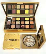 Huda Beauty EMPOWERED Eyeshadow Palette + Face Gloss Highlighting Dew Authentic