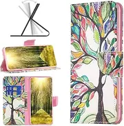 [PONRFEKT] for Samsung Galaxy A70 Painted Case,Shockproof Case Cover with Card Holder and Kickstand,3D Painted PU Leather Magnetic Flip Wallet Phone Cover,SMS
