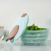 Frafuo 4L Salad Spinner-Vegetable Washer Dryer with Bowl-Large Capacity Lettuce Spinner With Double Drainage Holes-Vegetable Spinner Drain Basket-Suitable For Vegetable,Fruit