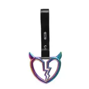 Car Accs JDM Devil Broken Heart TSURIKAWA NeoChrome Ring BK PVC Handle Strap X1