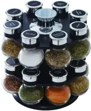 Kamenstein 16 Jar Ellington Revolving Countertop Spice Rack with Lift & Clear