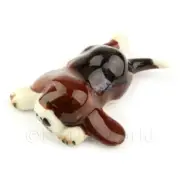 Dolls House Miniature Ceramic Sleeping Beagle Puppy