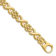 7.5 Inch 14K Polished X And O Fancy Link 7.5In Bracelet