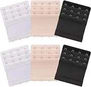 Akstore 6 Pieces Women's Soft Comfortable Elastic Bra Extenders Bra Extension Strap 4 Hook 3 Row Lady's Bra Extender Bra Band, Multicolors, One Size