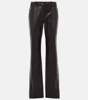 [The Row] The Row Selviese leather straight pants AU 12 brown