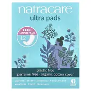 Natracare, Ultra Pads, Organic Cotton Cover, Super Plus, 12 Pads