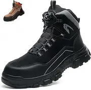[COOU] Safety Boots Men's Lightweight Work Shoes Women's High Safety Shoes Sporty Steel Cap Shoes Breathable Protective Shoes