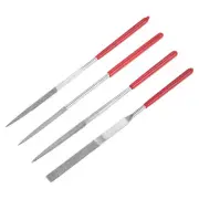 4pcs Mini Diamond Needle File Set 120 Grits Small Metal Files for Glass Wood