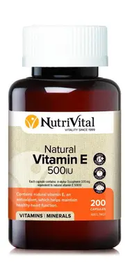 Nutrivital Natural Vitamin E 500iu | 200 capsules
