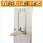 Over-The-Door Compact Ironing Board with Built-in Iron Holder - Silver Finish