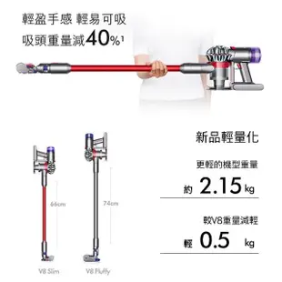 【dyson 戴森】HD08 抗毛躁吹風機(桃色) + V8 Slim Fluffy 無線吸塵器(超值組)