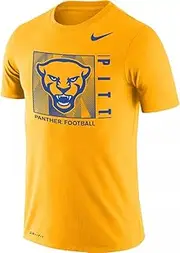 [Nike] Pittsburgh Panther Pitt Football Square Icon Team Issue Dri-Fit Cotton T-Shirt CT7680_739 (Yellow, Large)