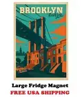 P104 LARGE Brooklyn New York Vintage Travel Poster Nice Big Refrigerator Magnet