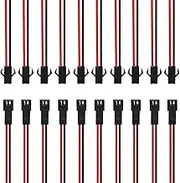 2 Pin JST SM Male Female Plug LED Connector Cable 15cm 22awg Wire for WS2812B WS2812 WS2811 SK6812 SK6812-RGBW LED Strip Light（10 Sets, 2 Pin