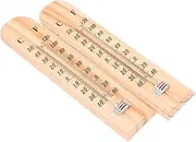 TOYANDONA 2pcs Thermometer Outdoor Thermostat Outside Temperature Gauge Outdoor Temperature Gauge Pine Wood Khaki