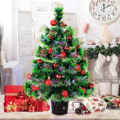 22'' Pre-lit Fiber Optic Desktop Christmas Tree Mini Artificial Tabletop Xmas...