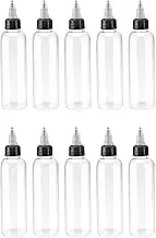10Pcs Plastic Squeeze Bottles with Twist Cap,Clear Dispensing Bottles with Twist Cap,Empty Plastic Squeeze Bottles for Ink Liquid,Cookie Decorating, Condiments, Arts and Crafts,30ml