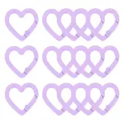 15Pcs Heart-Shaped Trigger Snap Clip Keyrings Buckle Snap Hook Clip, Purple