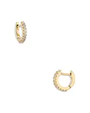 Nadri Pave Huggie Hoop Earrings in 18K Gold Plated or Rhodium Plated