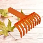 Small Yard Leaf Rake Grass Removal Ergonomic 9 Tines Camping Rake Reusable