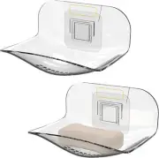 2 Pack Soap Dish for Shower Wall, Plastic Soap Bar Soap Holder, Soap Saver Tray