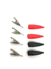 Set of 4 Mueller BU-34 Steel Micro Alligator Clips w/ Insulators 010006