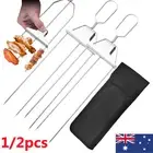Grilling Savant 3 Way Skewers+Storage Bag Set, Metal Skewers for Grilling